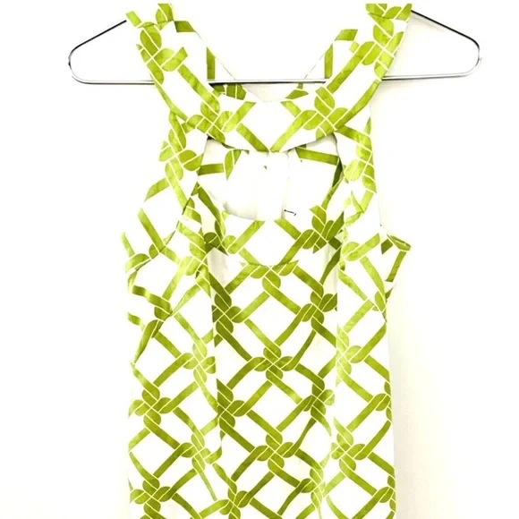 MILLY of New York Cutout Geometric Print
Green/ White Jacquard Mini Dress - Picture 5 of 9